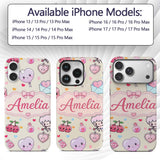 Cute Cupid Angels Hearts Sweets Printed Design Custom Name Protective Phone Case Mobile Cover Durable Everyday Smartphone Shock Resistant