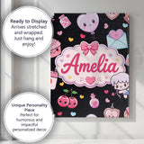 Personalised Name Cute Cupid Angels Hearts Custom  Unique Gift Idea Elegant Feature Canvas Wall Art Print Decor Picture Ready to Hang
