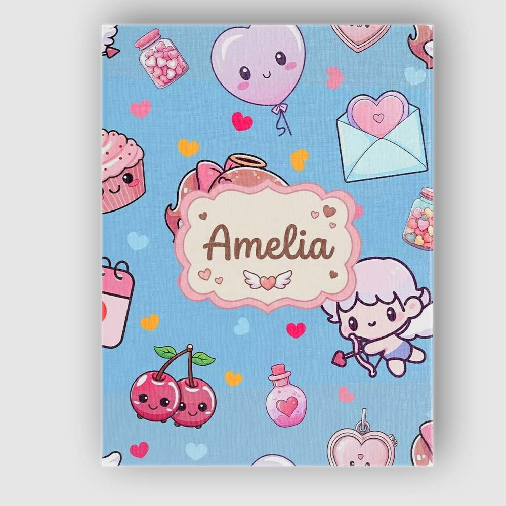 Personalised Name Cute Cupid Angels Hearts Custom  Unique Gift Idea Elegant Feature Canvas Wall Art Print Decor Picture Ready to Hang