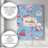 Personalised Name Cute Cupid Angels Hearts Custom  Unique Gift Idea Elegant Feature Canvas Wall Art Print Decor Picture Ready to Hang