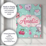 Personalised Name Cute Cupid Angels Hearts Custom  Unique Gift Idea Elegant Feature Canvas Wall Art Print Decor Picture Ready to Hang