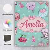 Personalised Name Cute Cupid Angels Hearts Custom  Unique Gift Idea Elegant Feature Canvas Wall Art Print Decor Picture Ready to Hang