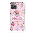 Cute Cupid Angels Hearts Sweets Pink Background Custom Name Protective Phone Case Mobile Cover Durable Everyday Smartphone Shock Resistant