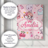 Personalised Name Cute Cupid Angels Hearts Custom  Unique Gift Idea Elegant Feature Canvas Wall Art Print Decor Picture Ready to Hang