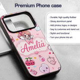 Cute Cupid Angels Hearts Sweets Pink Background Custom Name Protective Phone Case Mobile Cover Durable Everyday Smartphone Shock Resistant