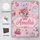 Personalised Name Cute Cupid Angels Hearts Custom  Unique Gift Idea Elegant Feature Canvas Wall Art Print Decor Picture Ready to Hang