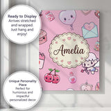 Personalised Name Cute Cupid Angels Hearts Custom  Unique Gift Idea Elegant Feature Canvas Wall Art Print Decor Picture Ready to Hang
