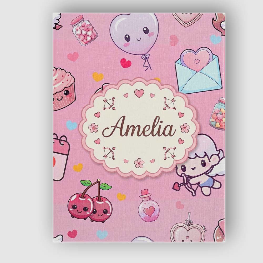 Personalised Name Cute Cupid Angels Hearts Custom  Unique Gift Idea Elegant Feature Canvas Wall Art Print Decor Picture Ready to Hang