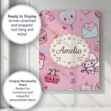 Personalised Name Cute Cupid Angels Hearts Custom  Unique Gift Idea Elegant Feature Canvas Wall Art Print Decor Picture Ready to Hang