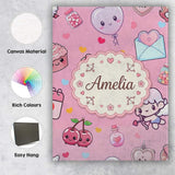 Personalised Name Cute Cupid Angels Hearts Custom  Unique Gift Idea Elegant Feature Canvas Wall Art Print Decor Picture Ready to Hang