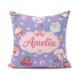 Custom Name Cute Cupid Angels Hearts Sweets Violet Seamless Name Square Filled Cushion Throw Pillow Sofa Bed Home Decor Zip Washable UK Made