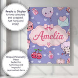 Personalised Name Cute Cupid Angels Hearts Custom  Unique Gift Idea Elegant Feature Canvas Wall Art Print Decor Picture Ready to Hang