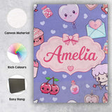 Personalised Name Cute Cupid Angels Hearts Custom  Unique Gift Idea Elegant Feature Canvas Wall Art Print Decor Picture Ready to Hang