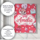 Personalised Name Cute Cupid Angels Hearts Custom  Unique Gift Idea Elegant Feature Canvas Wall Art Print Decor Picture Ready to Hang