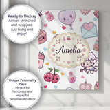 Personalised Name Cute Kawaii Cupid Angels Custom  Unique Gift Idea Elegant Feature Canvas Wall Art Print Decor Picture Ready to Hang