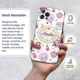 Cute Kawaii Cupid Angels Hearts Balloons Sweets Custom Name Protective Phone Case Mobile Cover Durable Everyday Smartphone Shock Resistant