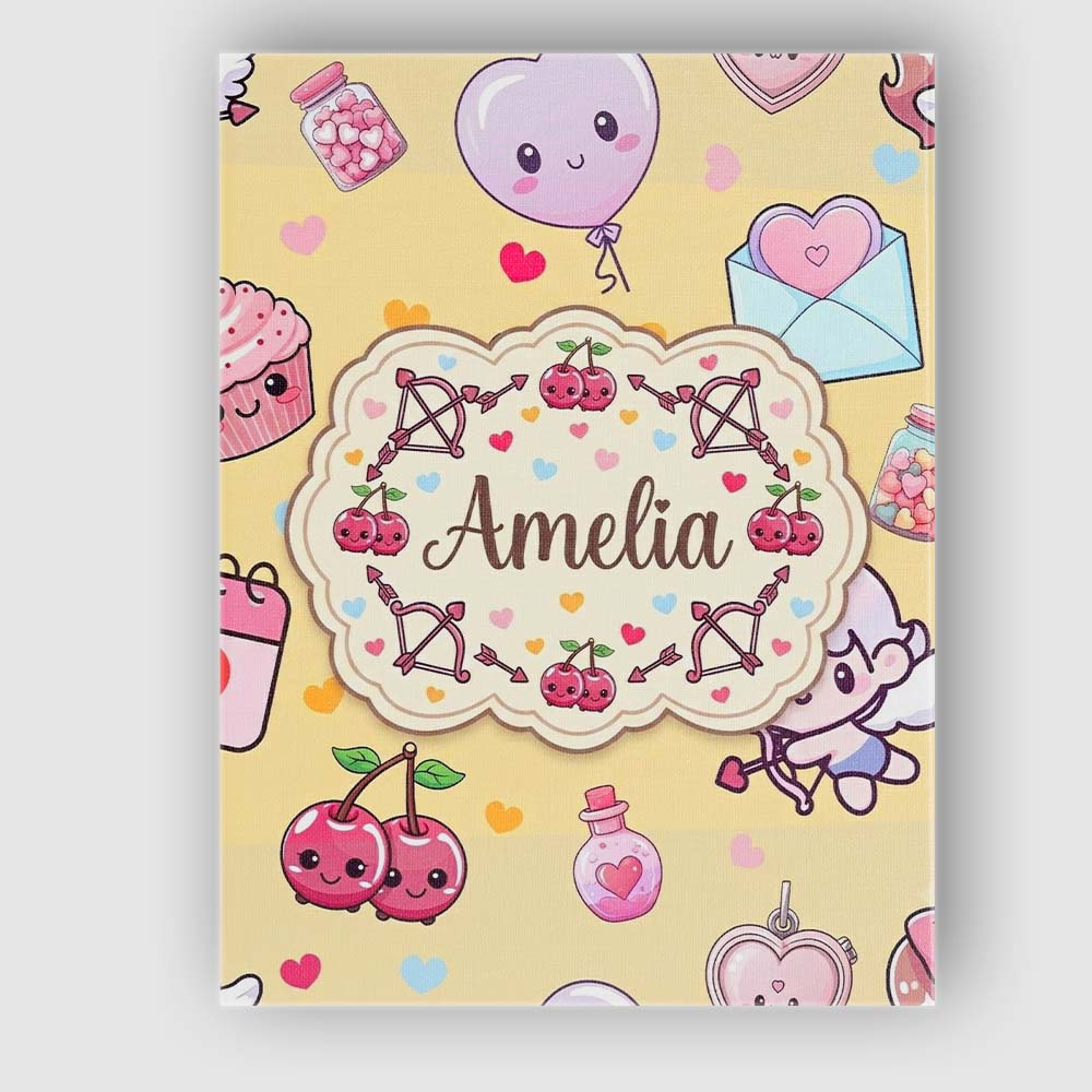 Personalised Name Cute Kawaii Cupid Angels Custom  Unique Gift Idea Elegant Feature Canvas Wall Art Print Decor Picture Ready to Hang