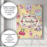 Personalised Name Cute Kawaii Cupid Angels Custom  Unique Gift Idea Elegant Feature Canvas Wall Art Print Decor Picture Ready to Hang
