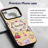 Cute Kawaii Cupid Angels Hearts Balloons Warm Custom Name Protective Phone Case Mobile Cover Durable Everyday Smartphone Shock Resistant