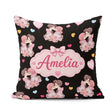 Custom Name Romantic Couple Kissing Hearts Balloons Pattern Name Square Filled Cushion Throw Pillow Sofa Bed Home Decor Zip Washable UK Made
