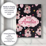 Personalised Name Romantic Couple Kissing Custom  Unique Gift Idea Elegant Feature Canvas Wall Art Print Decor Picture Ready to Hang