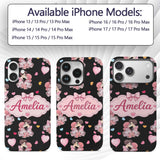 Romantic Couple Kissing Hearts Balloons Cute Custom Name Protective Phone Case Mobile Cover Durable Everyday Smartphone Shock Resistant