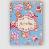 Personalised Name Cute Teddy Bears Gifts Custom  Unique Gift Idea Elegant Feature Canvas Wall Art Print Decor Picture Ready to Hang