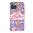 Cute Teddy Bear Hearts Gifts Chocolates Valentine Custom Name Protective Phone Case Mobile Cover Durable Everyday Smartphone Shock Resistant