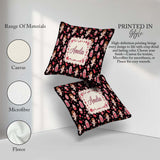 Custom Name Cupid Angels Hearts Sweets Kawaii Valentine Seamless Square Filled Cushion Throw Pillow Sofa Bed Home Decor Zip Washable UK Made