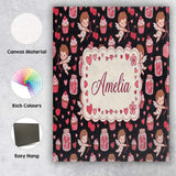 Personalised Name Cupid Angels Hearts Custom Modern Room Accent Creative Decorator Style Canvas Wall Art Print Decor Picture Ready to Hang