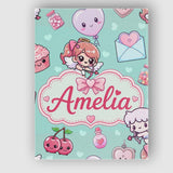 Personalised Name Cupid Angels Hearts Custom Modern Room Accent Creative Decorator Style Canvas Wall Art Print Decor Picture Ready to Hang