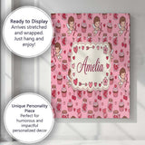 Personalised Name Cupid Angels Hearts Custom Modern Room Accent Creative Decorator Style Canvas Wall Art Print Decor Picture Ready to Hang