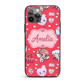 Cupid Angels Hearts Sweets Kawaii Printed Design Custom Name Protective Phone Case Mobile Cover Durable Everyday Smartphone Shock Resistant