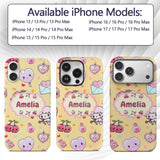 Cute Valentine Bears Cakes Sweets Hearts Kawaii Custom Name Protective Phone Case Mobile Cover Durable Everyday Smartphone Shock Resistant