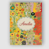Personalised Name Abstract Golden Floral Custom  Unique Gift Idea Elegant Feature Canvas Wall Art Print Decor Picture Ready to Hang