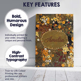 Personalised Name Abstract Golden Brown Custom  Modern Room Accent Elegant Feature Canvas Wall Art Print Decor Picture Ready to Hang