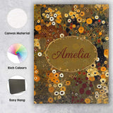 Personalised Name Abstract Golden Brown Custom  Modern Room Accent Elegant Feature Canvas Wall Art Print Decor Picture Ready to Hang