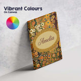 Personalised Name Vibrant Circular Floral Custom  Unique Gift Idea Elegant Feature Canvas Wall Art Print Decor Picture Ready to Hang