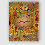 Personalised Name Whimsical Floral Circles Custom  Unique Gift Idea Elegant Feature Canvas Wall Art Print Decor Picture Ready to Hang