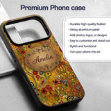 Whimsical Floral Circles Tall Stems Abstract Custom Name Protective Phone Case Mobile Cover Durable Everyday Smartphone Shock Resistant
