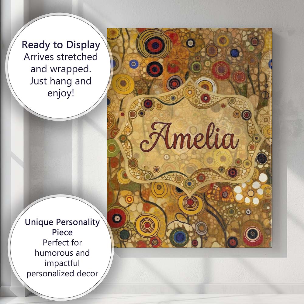 Personalised Name Soft Neutral Abstract Custom  Modern Room Accent Elegant Feature Canvas Wall Art Print Decor Picture Ready to Hang