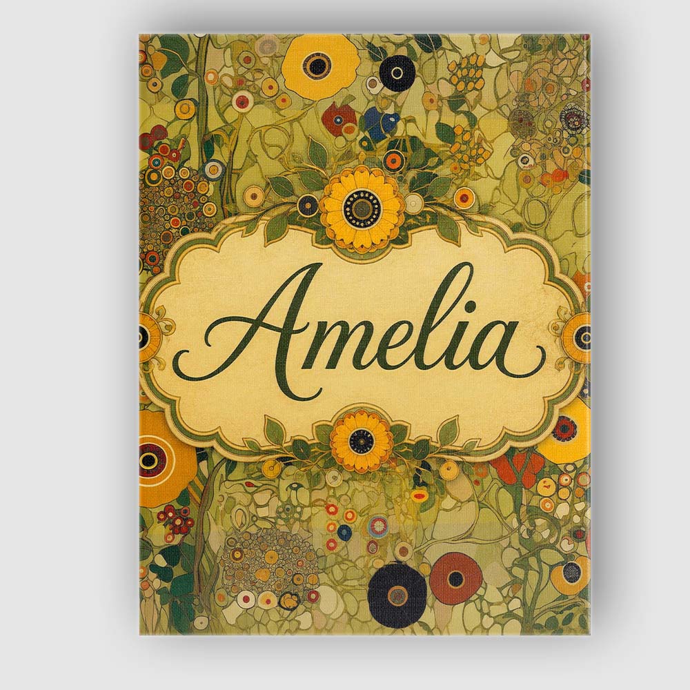 Personalised Name Minimal Botanical Floral Custom  Unique Gift Idea Elegant Feature Canvas Wall Art Print Decor Picture Ready to Hang
