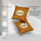 Custom Name Amber Abstract Circle Texture Dense Pattern Artistic Square Filled Cushion Throw Pillow Sofa Bed Home Decor Zip Washable UK Made