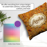 Custom Name Amber Abstract Circle Texture Dense Pattern Artistic Square Filled Cushion Throw Pillow Sofa Bed Home Decor Zip Washable UK Made