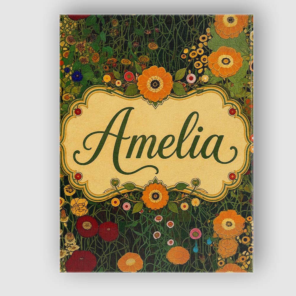 Personalised Name Lush Green Floral Garden Custom  Unique Gift Idea Elegant Feature Canvas Wall Art Print Decor Picture Ready to Hang