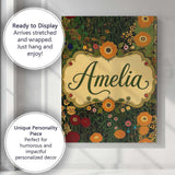 Personalised Name Lush Green Floral Garden Custom  Unique Gift Idea Elegant Feature Canvas Wall Art Print Decor Picture Ready to Hang