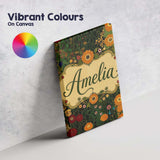 Personalised Name Lush Green Floral Garden Custom  Unique Gift Idea Elegant Feature Canvas Wall Art Print Decor Picture Ready to Hang