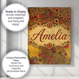 Personalised Name Rich Red Floral Tree Custom  Modern Room Accent Elegant Feature Canvas Wall Art Print Decor Picture Ready to Hang