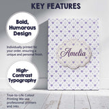 Personalised Name Purple Heart Repeat Custom Modern Room Accent Creative Decorator Style Canvas Wall Art Print Decor Picture Ready to Hang