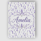 Personalised Name Lavender Floral Sprigs Custom  Unique Gift Idea Elegant Feature Canvas Wall Art Print Decor Picture Ready to Hang